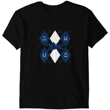 Discover Disney Mickey Mouse Horse Racing Silhouette Argyle Pattern T-Shirts