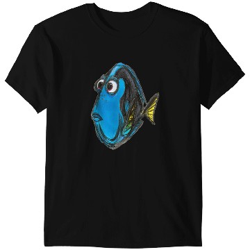 Discover Disneyss Pixars Finding Nemo Dory Blue Fish Sketch Portrait T-Shirts