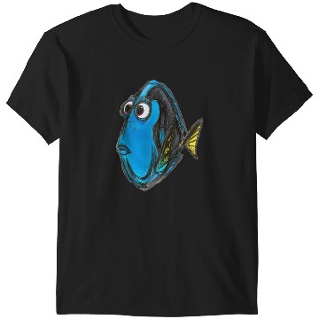 Discover Disneyss Pixars Finding Nemo Dory Blue Fish Sketch Portrait T-Shirts