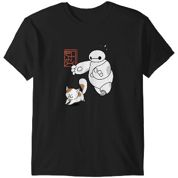 Discover Disney Big Hero 6 Baymax Chasing Mochi Cute Shot T-Shirts