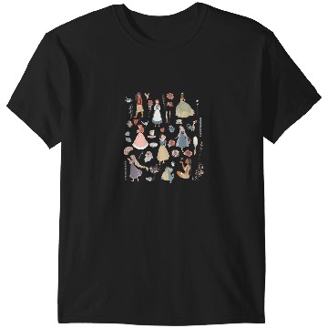 Discover Disney Princess  Collage Icons Group Shot Chest T-Shirts
