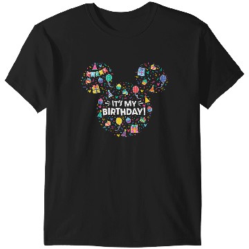 Discover Disney Mickey Mouse Head Ears Icon Fill Its My Birthday T-Shirts