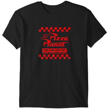Discover Disney Toy Story Pizza Planet Checkered Logo Raglan Baseball Tee T-Shirts