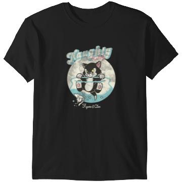 Discover Disney Pinocchio Naughty Kitty Figaro & Cleo Retro Big Logo T-Shirts
