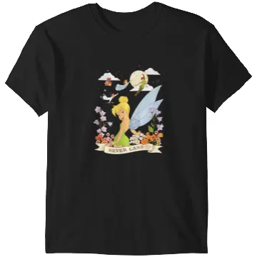 Discover Disney Peter Pan Tinker Bell Never Land Flowers and Flight T-Shirts