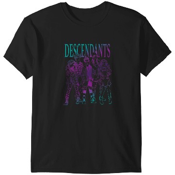 Discover Disney Descendants Group Gradient Outline Poster T-Shirts