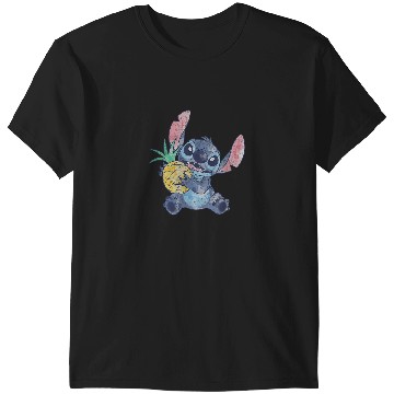 Discover Disney Lilo Stitch Pineapple Posing Destressed T-Shirts