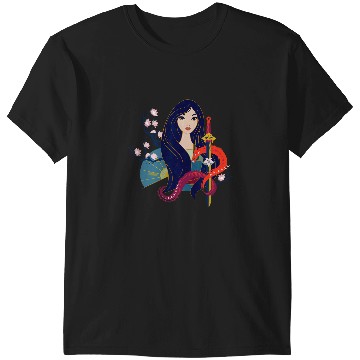 Discover Disney Princess Mulan and Mushu Modern Art Deco Style T-Shirts