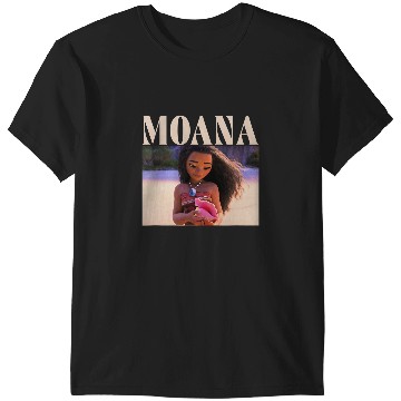 Discover Disney Princess Moana Holding Seashell  Portrait T-Shirts
