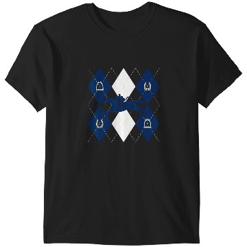 Discover Disney Mickey Mouse Horse Racing Silhouette Argyle Pattern T-Shirts