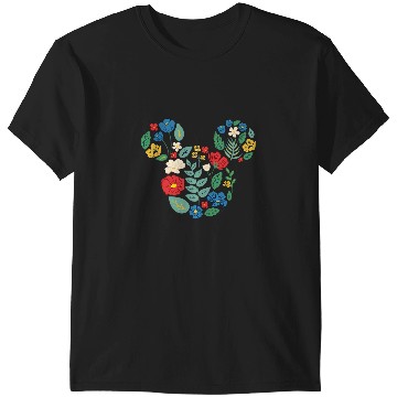 Discover Disney Mickey Mouse Head Shape Icon Flowers Garden Spring T-Shirts