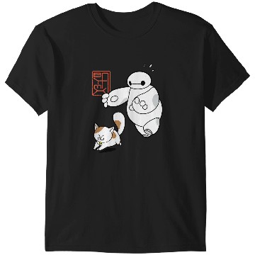 Discover Disneyss Big Hero 6 Baymax Chasing Mochi Cute shots T-Shirts