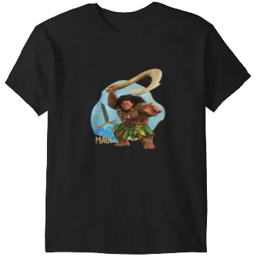 Discover Disney Moana 2 Action Pose “Maui” with Fish Hook T-Shirts