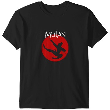 Discover Disney Mulan Silhouette In Action Red Circle Gra T-Shirts