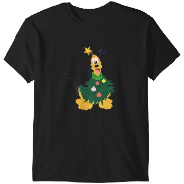 Discover Disney Pluto Holiday Christmas Tree Costume Corner Art T-Shirts