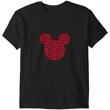 Discover Disney Mickey Mouse Icon Filled With Red Hearts T-Shirts