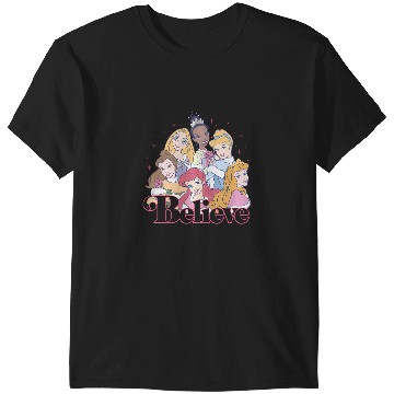 Discover Disney Christmas Princess Believe Group Shot T-Shirts