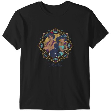 Discover Disney Aladdin Jasmine & Aladdin Circle Portrait T-Shirts