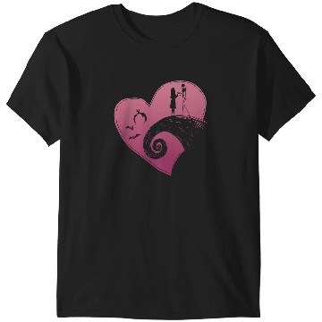 Discover Disney The Nightmare Before Christmas Jack and Sally Heart T-Shirts
