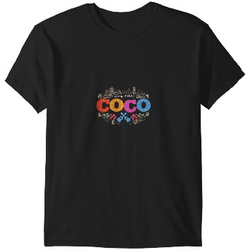 Discover Disney Pixar Coco Colorful Movie Logo T-Shirts
