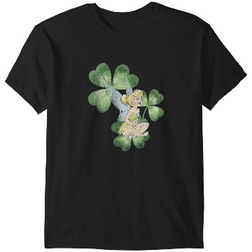 Discover Womens Disney Peter Pan St. Patrick's Day Tinker Bell Clover Retro V-Neck T-Shirts