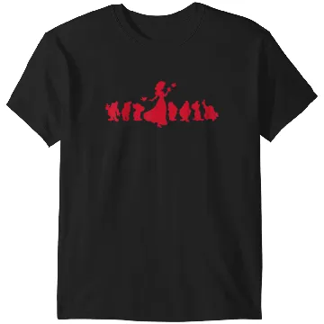 Discover Disneyss Snow White And The Seven Dwarfs Red Silhouette T-Shirts