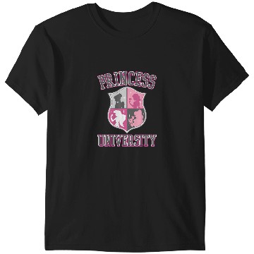 Discover Disney Princess University College Text Logo Gra T-Shirts