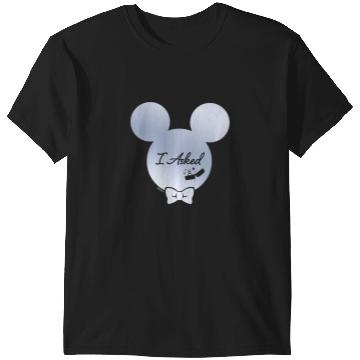 Discover Disney I Asked Proposal Engagement Ring Bow Tie Mickey T-Shirts