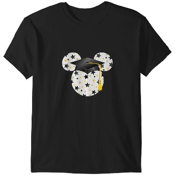 Discover Disney Mickey Head Graduation Hat Star Fill T-Shirts