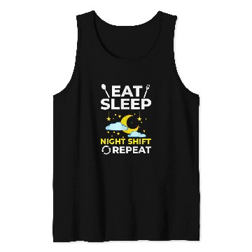 Discover Shift Work Night Job Worker Midnight Funny Coffee 2 Tank Tops