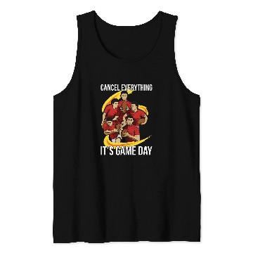 Discover Cancel everything its game day Design for a Rugby Player Tank Tops