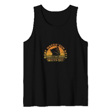 Discover Boat Waves Sun Rays Vacation Days vintages Tank Tops
