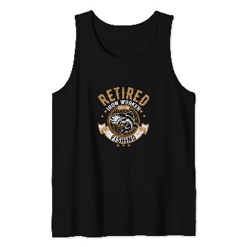 Discover Retired Iron Worker Fishing Lover Retirement Funny Tank Tops
