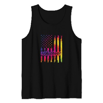 Discover Volunteer US Flag Voluntary Worker Volunteering Tank Tops