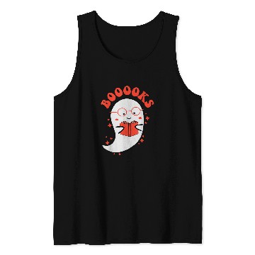 Discover Cute ghosts Book Reading School Funny Halloween Tank Tops