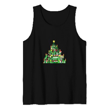 Discover Book Lover Christmas Tree Reading Nerd 1 Tank Tops