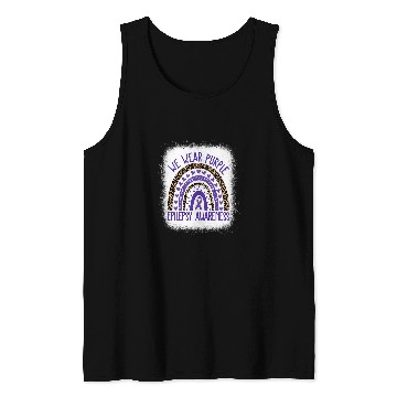 Discover We Wear Purple Leopard Rainbow For Epilepsy Awareness Tank Tops