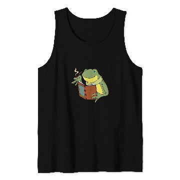 Discover Cottagecore Frog Book Design for a Nature Lover Tank Tops