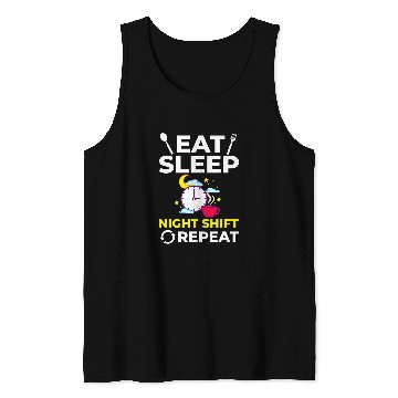 Discover Shift Work Night Job Worker Midnight Funny Coffee 5 Tank Tops