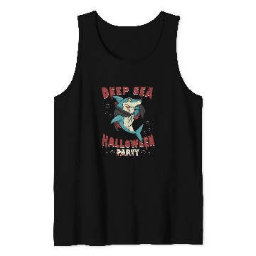 Discover Funny Halloween Shark Vampire Cape Deep Sea Creature Orca Tank Tops