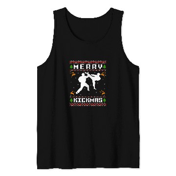 Discover Ugly Christmas Sweater Patterns Pixel Graphics For Karate Tank Tops