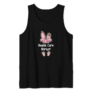 Discover Health Care Worker Easter Bunny social care setting Squad Tank Tops