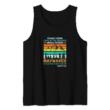 Discover Waymaker Promise Keeper Miracle Worker Retro Christian Tank Tops