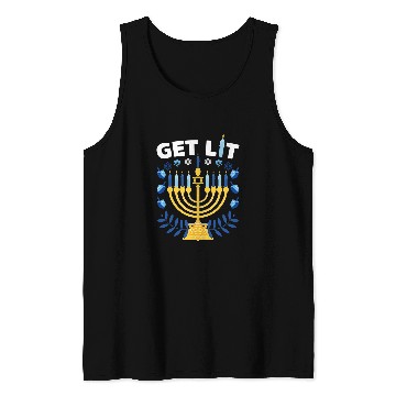 Discover Funny Ugly Hanukkah Sweater Lets Get Lit Menorah 298 Tank Tops