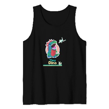 Discover Dino Tiny Dinosaur eating people fun graphic tee Tank Tops