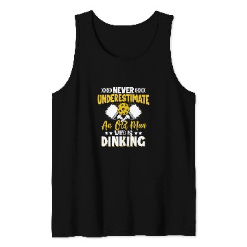 Discover Funny Pickleball Dinking Old Man Graphic Pickleball Player Tank Tops