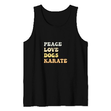 Discover Peace Love Dogs Karate Funny Retro Tank Tops