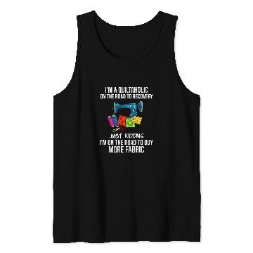 Discover Sewing Machine Patchwork Gift Quilt Quilter Tank Tops