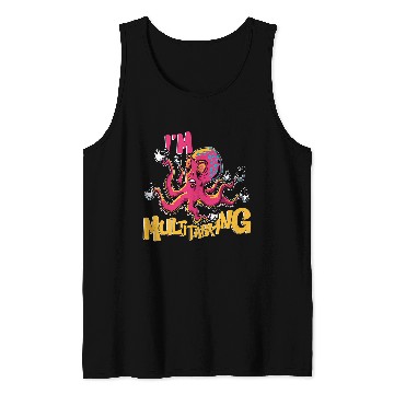 Discover CF Coffee Funny Coffee Multitasking Squid Octopus Tank Tops