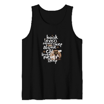 Discover Book and Cat Lovers Sleep Funny Tank Tops
